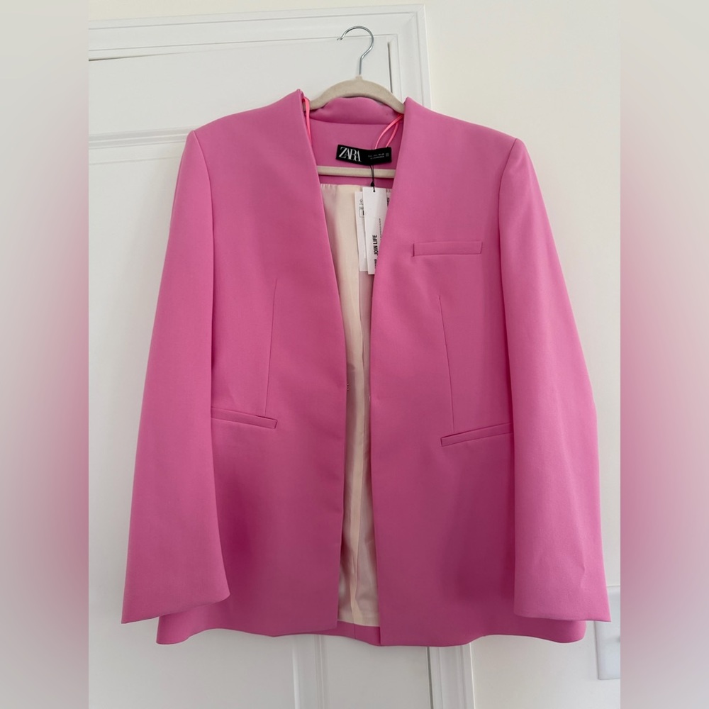 Zara Women's Vibrant Pink Suit Jacket